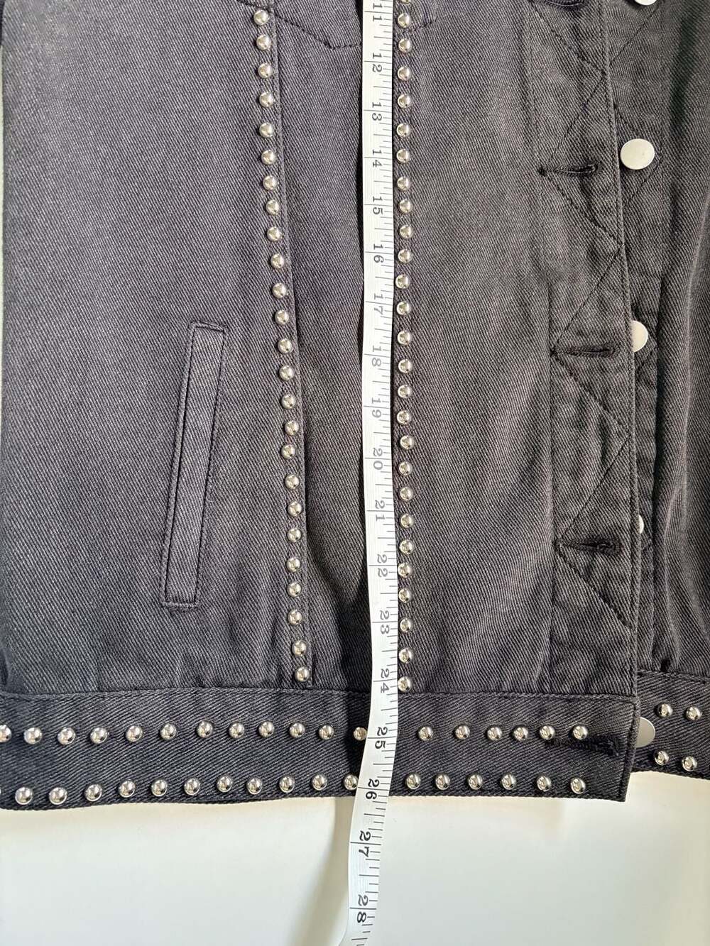 POL Studded Black Denim Jacket | Western Chic Oversized | Ladies Medium - Picture 6 of 10